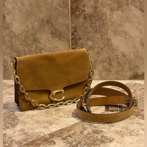 🤎💛 Coach Chain Tabby Shoulder Bag 30 Suede Sand🤎💛